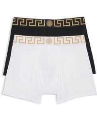 Versace - Two-Pack Of Bi-Stretch Organic Cotton Boxer Shorts Featuring A - Lyst