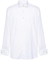 Lardini - Cotton Shirt With Pleated Panel - Lyst