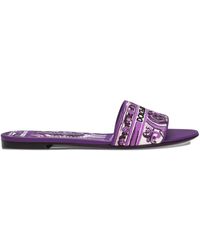 Dolce & Gabbana - Majolica Pattern Slide Sandals - Lyst