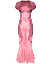 The Attico - Lace Midi Dress - Lyst