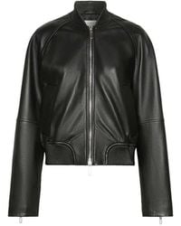 Sportmax - Nappa Leather Bomber Jacket - Lyst