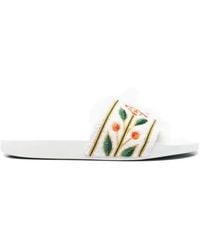 CASABLANCA - Embroidered Slide Sandals - Lyst