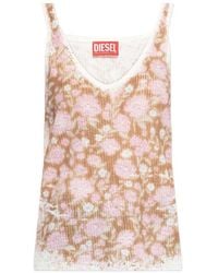 DIESEL - Floral V-Neck Top - Lyst