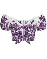 Dolce & Gabbana - Majolica-Print Poplin Top - Lyst