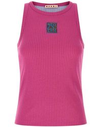 Marni - Ribbed Tank Top With Applique - Lyst