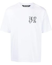 Palm Angels - T-Shirt Con Monogramma - Lyst
