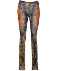 Jean Paul Gaultier - Pantaloni Elasticizzati Con Stampa Grafica E Svasati Dritti-Donna - Lyst