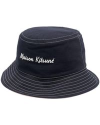 Maison Kitsuné - Cappello bucket con ricamo - Lyst
