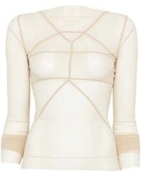 Rick Owens - Long-Sleeved Top With Sheer Panels - Lyst