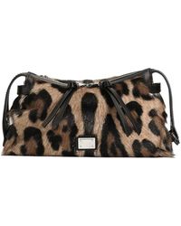 Dolce & Gabbana - Dolce & Gabbana Vittoria Mini Tote Bag With Leopard Print - Lyst