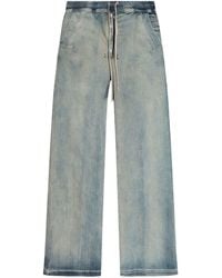 Rick Owens - Drawstring Wide-Leg Denim Trousers - Lyst