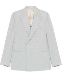 Eleventy - Double-Breasted Linen Suit - Lyst