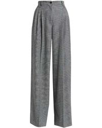 Dolce & Gabbana - Dolce & Gabbana Wide-Leg Pleated Trousers - Lyst