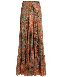 Etro - Long Skirt With Ruffles - Lyst