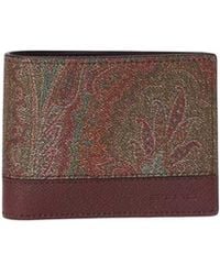 Etro - Arnica Bi-Fold Wallet With Leather Insert - Lyst