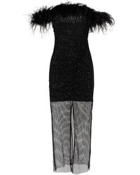 Self-Portrait - Dress With Feather Edge - Lyst
