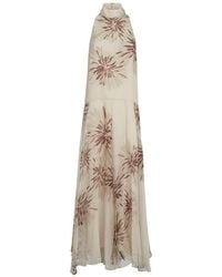 Brunello Cucinelli - Long Printed Dress - Lyst