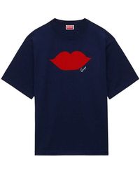 KENZO - Short-Sleeved Sweater With Lip Intarsio - Lyst