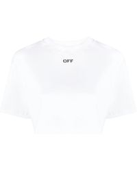 Off-White c/o Virgil Abloh - Cropped Stamped Logo T-shirt - Lyst
