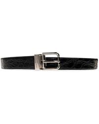 Dolce & Gabbana - Crocodile-Effect Buckle Belt - Lyst