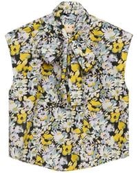 Marni - Poplin Sleeveless Blouse With Pop Floral Print - Lyst