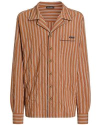 Dolce & Gabbana - Dolce & Gabbana Striped Shirt With Applique - Lyst