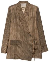 Uma Wang - Khloe Belted Jacket With Geometric Pattern - Lyst