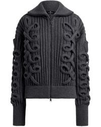 Etro - Ribbed Wool-Blend Cardigan With A Zip And Cable-Knit Detail - Lyst