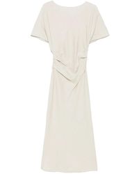 STAUD - Amelie Linen Midi Dress Natural - Lyst