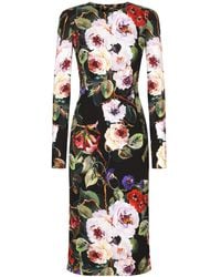 Dolce & Gabbana - Floral Midi Dress - Lyst
