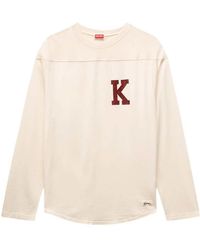 KENZO - Varsity' Long-Sleeve Cotton T-Shirt - Lyst