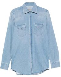 Sartorio Napoli - Denim Shirt With Snap Buttons - Lyst