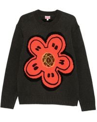KENZO - Maglione Girocollo Con Decorazione Floreale - Lyst