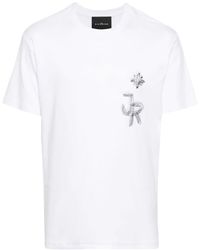 John Richmond - T-Shirt With Graphite Logo - Lyst