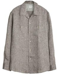 Brunello Cucinelli - Button-Down Shirt With A Melange Effect - Lyst