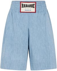 Rabanne - Denim Shorts With Applique - Lyst