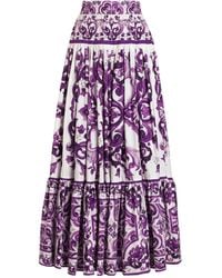 Dolce & Gabbana - Cotton Skirt With "Majolica" Print - Lyst