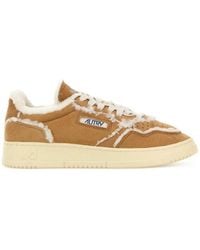 Autry - Medalist Shearling-Lined Suede Sneakers - Lyst