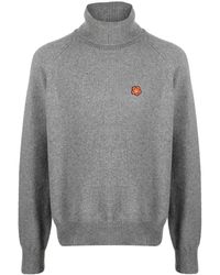 KENZO - Wool Turtleneck Sweater With Boke Flower - Lyst