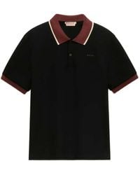 Marni - Piqué Polo Shirt With Contrasting Trim - Lyst