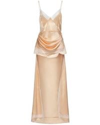 Magda Butrym - Peach-Colored Asymmetrical Slip Dress With Lace Inserts - Lyst