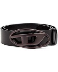 DIESEL - Calfskin Belt With Cut-Out Buckle - Lyst