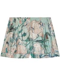 Givenchy - Silk Shorts With Rose Print - Lyst