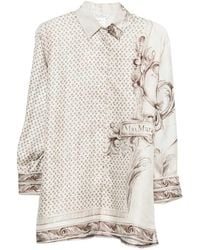 Max Mara - Printed Silk Twill Shirt - Lyst