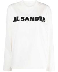 Jil Sander - Cotton Sweatshirt With Logo Print - Lyst