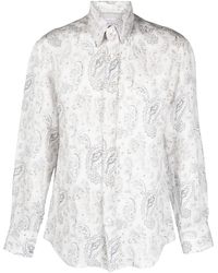 Brunello Cucinelli - Paisley-print Linen Shirt - Lyst