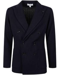 Lardini - Double-Breasted Knit Jacket - Lyst
