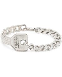 MM6 by Maison Margiela - Curb Chain Bracelet With Key Charm - Lyst