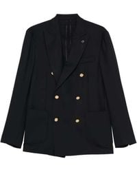 Lardini - Tone Double-Breasted Blazer - Lyst
