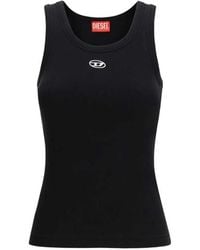 DIESEL - Tank Top With Oval D Logo - Lyst